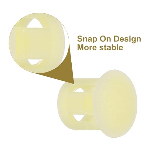 Image of MECCANIXITY 64PCS 7mm(9 /32 inch) Beige Plastic Hole Plugs, Flush Type Panel Hole Plugs Insert End Caps for Locking Hole Tubes Furniture Cabinet