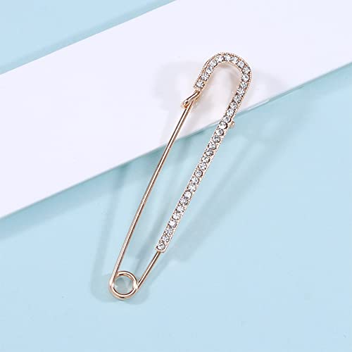 Image of Delicate Big Safety Pin Rhinestones Brooches Pins Minimalist Brooch Classic for Women Men Ladies Girls for Party Dance Banquet Dainty Elegant Lapel Pins Dress Suit Shirt Bag Hat Shawl Sweater Ceremony Clothes Accessories Daily Jewelry Mother's Day Valentine's Day Decor Christmas Birthday Gifts Her Mom Wife