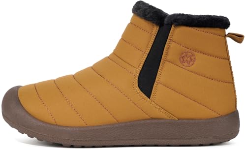 Image of Eagsouni Womens Mens Snow Boots Winter Slip On Shoes | Unisex Warm Fur Lined Slip-On House Shoes,Rubber Sole,Anti Slip,Water Resistant,Comfortable,Indoor Outdoor Daily Walking