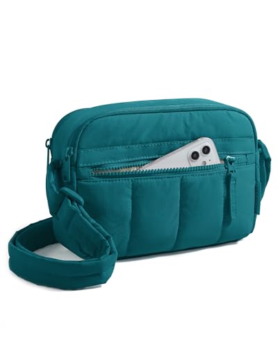 Image of BAGSMART Cross Body Purse, Mini Crossbody Bags for Women Travel Purse, Puffy Shoulder Handbag Wallet with RFID Blocking Slots, Botanical Green