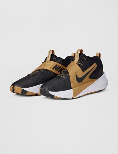 Nike Big Kid's Team Hustle D Basketball Shoes, Black/Black-Metallic Gold-White, 7Y - Image 5