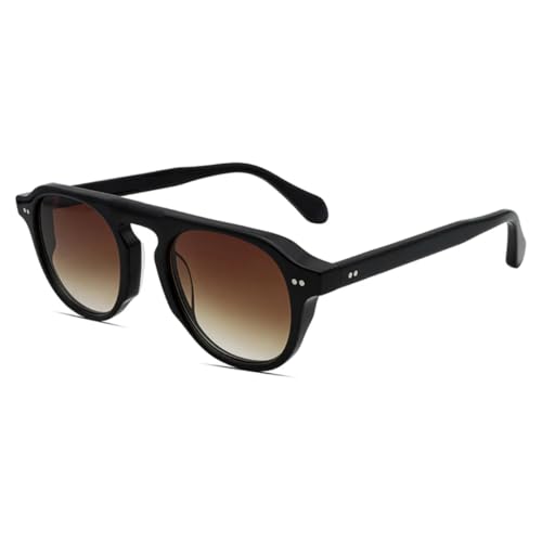 Lunettes de soleil ovales pour femme style vintage steampunk et rivets protection UV400