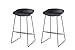 Cribel LIU, Sgabelli da Bar/Cucina, Seduta in Polipropilene, Gambe e poggiapiedi in metallo verniciato.. (2, Black)