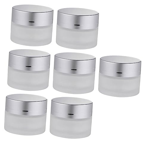 Vaguelly 7Piezas Crema De Vidrio De Frascos Recargables De Almacenamiento Cosmético Para Crema Loción y Ungüentos