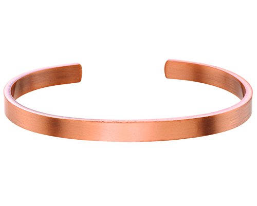 Plain Solid Copper Bracelet 1/4 inch Wide - Double Xtra Large