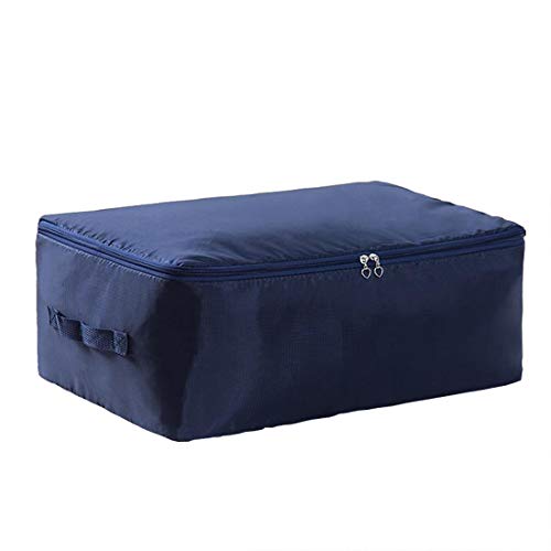 VANORIG Foldable Quilt Bags Storage Bag Oxofrd Fabrics Dustproof Blanket Storage Bags with Double Zippers,Pack of 1 (RoyalBlue)