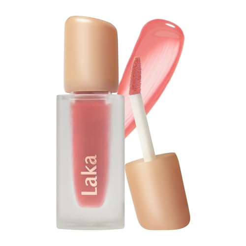 Laka Fruity Glam Tint | Glowing Korean Lip Tint with Hydrating Lightweight Texture | Buildable Color, Non-Sticky High Shine Gloss | K-Beauty Korean Makeup | #126 Lucy, 0.15oz
