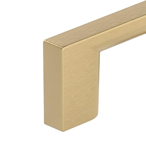 Image of Richelieu Hardware BP816096CHBRZ Armadale Collection 3 3 /4-inch (96 mm) Center-to-Center Champagne Bronze Modern Rectangular Cabinet and Drawer Pull Handle for Kitchen, Bathroom, and Furniture