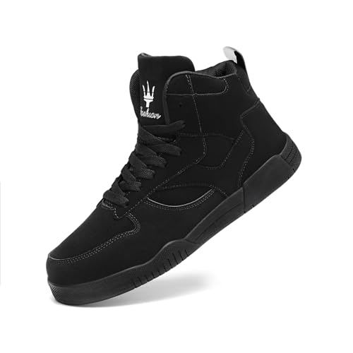 SUPERWALK Tenis de moda para hombre, informales, para caminar, Negro, 42.5 EU