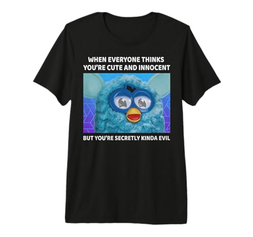 Furby Cute But Secretly Kinda Evil Photo Meme Premium Tri-blend T-Shirt