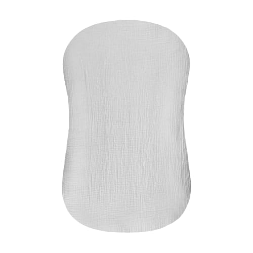 Image of Hooyax Muslin Baby Lounger Cover Soft Organic Cotton Slipcover Fits Newborn Lounger for Baby Boys and Girls (Light Gray)