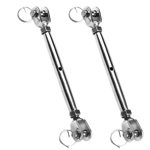 BESTYASH 2 piezas Tensores tipo Quijada de acero inoxidable M5 para tensar cables y aplicaciones industriales miniatura 1