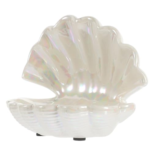 Ceramic Shell Jewelry Dish Tray Decorative Trinket Holder for Keys and Jewelry Aesthetic Desk Accessories Unique Ring Dish for Entryway Table Storage