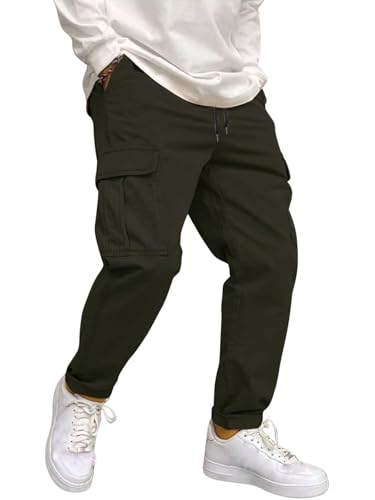 Image of Leriya Fashion Men's Cargo Pants | 4 Pocket Cotton Cargo Joggers for Men | Loose Fit Stylish Pant with Pockets | Casual Baggy Trousers & Streetwear Lower