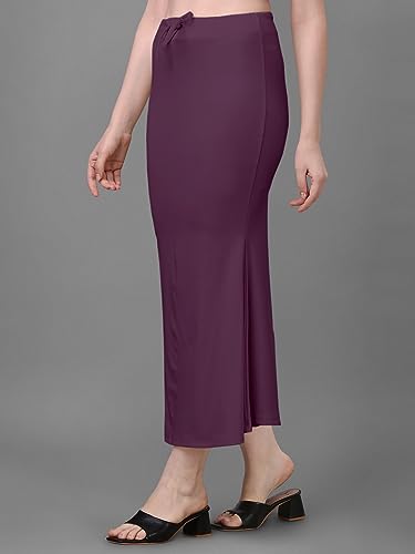 Image of Women's Saree Shapewear Petticoat, Cotton Blend Stretchable Mermaid Skirt, High Waist Tummy Control, Smooth Curve Fit with Adjustable Drawstring