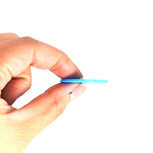 Smartdealspro Undurchsichtiger Lernzähler aus Kunststoff, Mini-Poker-Chips, Spielsteine mit Aufbewahrungsbox (Himmelblau, 32 mm (100 Stück))