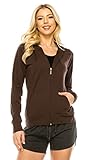 RENESEILLE Women's Hoodie Jacket Sweatshirt - Casual Full Zip Up Long Sleeve Slim Fit Workout Basic