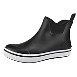 SYLPHID Ankle Deck Boots for Men Waterproof Rain Shoes Neoprene Rubber Footwear for Gardening Fishin