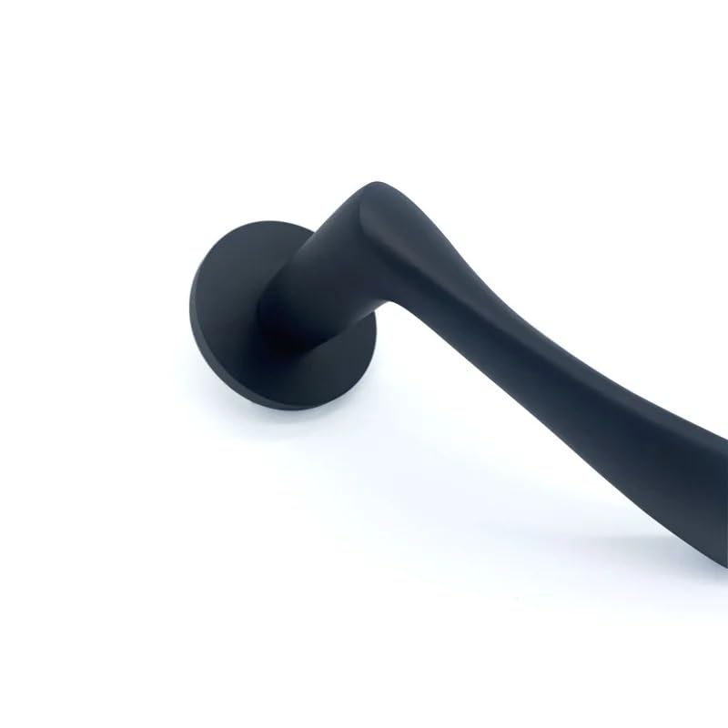 Serrure de porte interieure moderne silencieuse alumine noire - 5