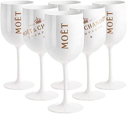 JiaWell Champagner Becher,Champagnerglas für Kunststoff Ice Imperial Champagner Becher，0.48L Wine Party Champagner Gläser(8 Stück/(1er Pack))