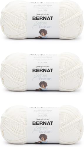 Image of Bernat Softee Cotton Cotton Yarn of 120g /4.25oz - Nylon - 3 DK (Light) - 254 Yards - Knitting, Crocheting & Crafts (Pack of 36)