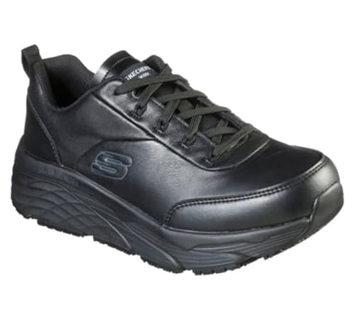 Skechers MAX Cushioning Elite Sr FilchnerHealth Care - Zapatos Profesionales para Hombre, Piel sintética Negra, 46 EU