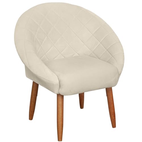 Melhor Poltrona Decorativa para Sala: Top 10 Melhores em 2025 11 Poltrona Cadeira para Recepção sala de estar Sala de Leitura resistente reforçada tecido veludo pés madeira MOBLAN decor (1, Bege)