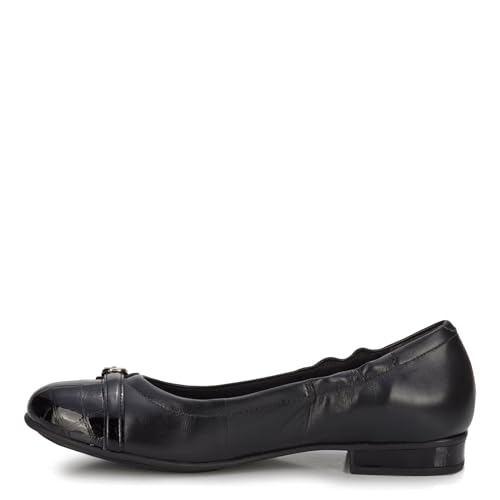 Ros Hommerson Women's, Trista Flat, 11 Narrow, Black Leather/Patent Croc4