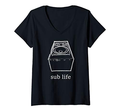 Womens Stereo Speaker Sub Woofer Box Sub Life V-Neck T-Shirt