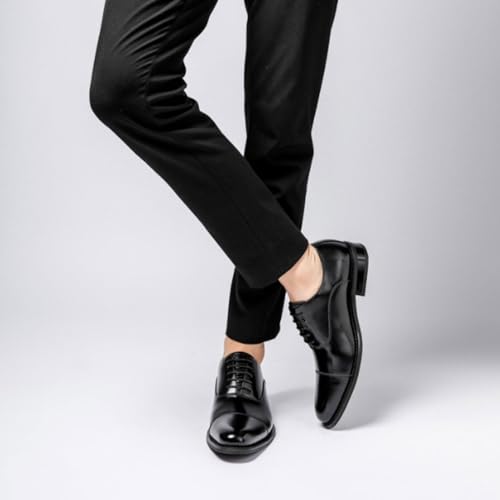 Men's Dress Shoes Genuine Leather Working Rubber Sole Slip Shoe Lace Up Evening Cap Toe Design2