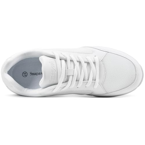 Image of Cheer Shoes for Youth Girls White Cheerleading Athletic Dance Shoes Tennis Sneakers for Competition Sport Training