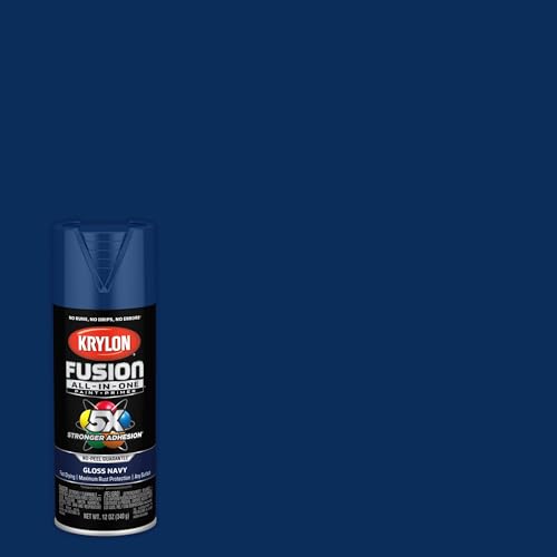 Image of Krylon Fusion All-In-One Adhesive Spray Paint for Indoor /Outdoor Use, 12 oz, Navy