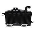 Zwischenkühler Alu Ladeluftkühler Passend für EJ20 100 mm, passend für Subaru, passend für Impreza, passend für WRX STI, GC8 BK, Top Mount Intercooler Turbo(Black)