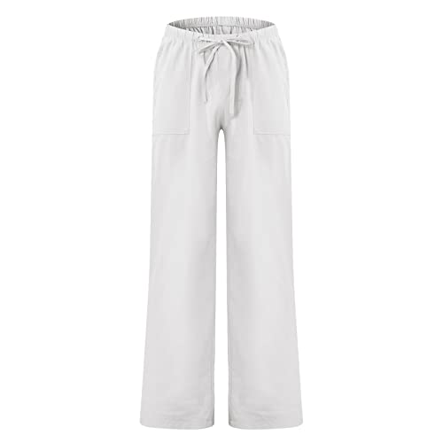 XIAXOGOOL Mens Linen Pants Big and Tall Loose Fit Elastic Waist Lightweight Drawstring Pants Summer Beach Yoga Pants Trousers4
