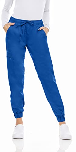 Marilyn Monroe Women's Stretch Slim Fit Jogger, 5 Pockets with Zipper Closure Side Pocket, Soft Medical Scrub Pants, Galaxy Blue, S