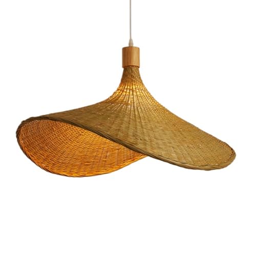 Lámpara de mimbre costera con tejido hecho a mano que difumina la luz en la cocina