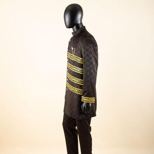 Men`s Suits Slim Fit Single Breasted Embroidery Blazer and Trousers Set Dashiki Outfits African Clothes4