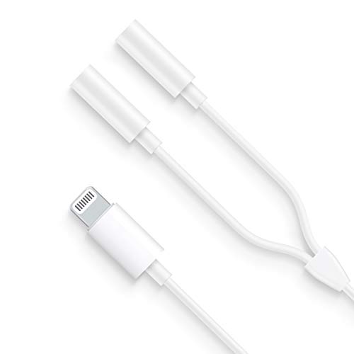 Lightnįng to 3.5 mm Headphone Jack Adapter Charger for iPhone 2 in 1