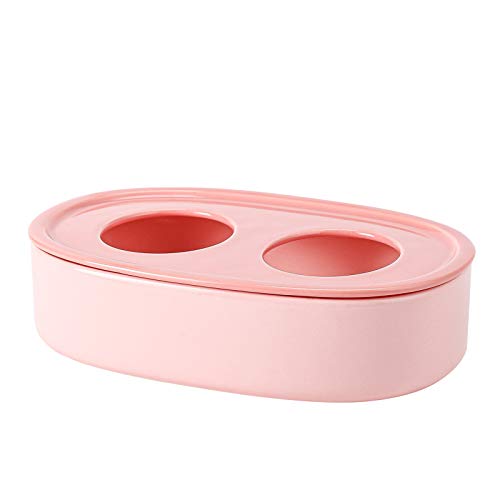 Süße Keramik Katzen Futternapf & Trinknapf, Candiicap Cartoon Hundenapf, katzennapf erhöht für Katzen und Kleine/Mittelgroße Hunde (Schweinenase Wasserschale) Cover