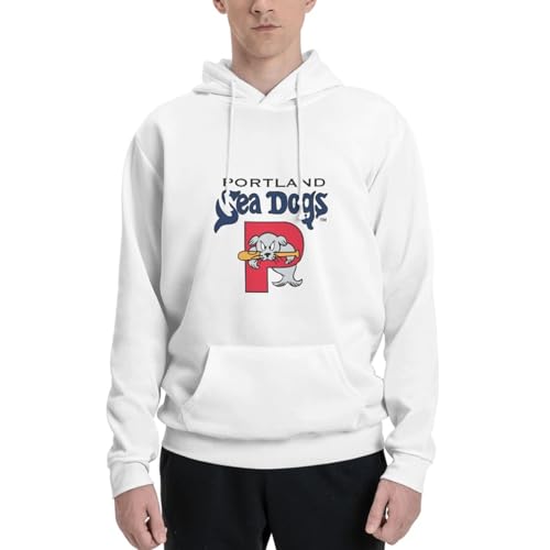 Portland Sea Dogs University Mens Pullover Hooded Padded Sweatshirt,Mens Casual Hooded Sweatshirt