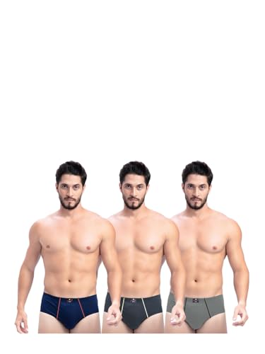 Image of Milton Mens Pure Cotton Solid Briefs with Inner Elastic|Premium Soft Breathable Underwear for Men|Comfort-Fit Waistband for All-Day Wear|Multi-Color, Color Name May Vary as per Availability|Pack of 3