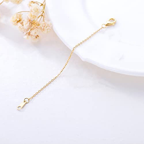 Image of 10k 14k Real Gold 1 inch /1.5 inch /2 inch /2.5 inch /3 inch /4 inch /5 inch Necklace Extender, Necklace Bracelet Extender Chain, Durable Gold Extender Chain, Adjustable Extension Chain for Necklace Bracelet Anklet