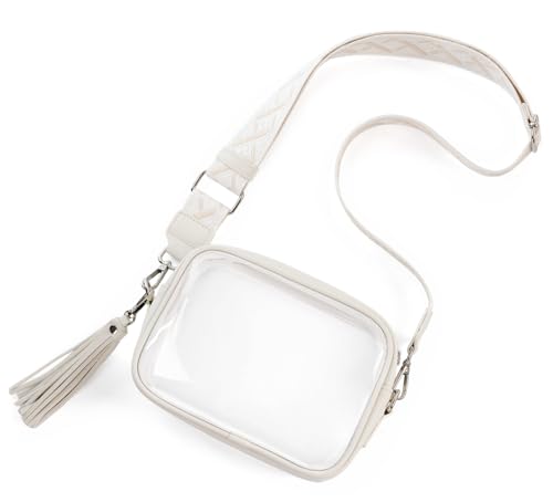 Image of Yarnic Clear Bag Stadium Approved, PVC Transparent Crossbody Purse Small Clear Crossbody Bag with Adjustable Shoulder Strap