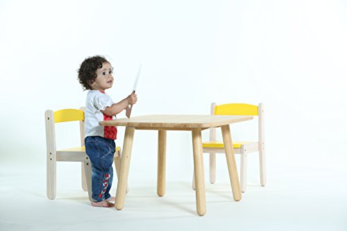 Image of Brainsmith Wooden Table for Kids (1-5 Years), Durable Multipurpose Activity Table for Home and Preschool, 4 Seater Baby Furniture, Made of Rubberwood
