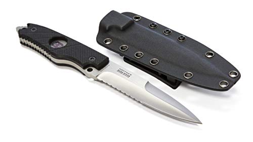 Hoffner Hand Spear Tactical Fixed Blade Knife - 4-7/8 Inch Half-Serrated Blade, Full Tang 440C Spear Point, G10 Grip, Molle Compatible Kydex Sheath #TOP1