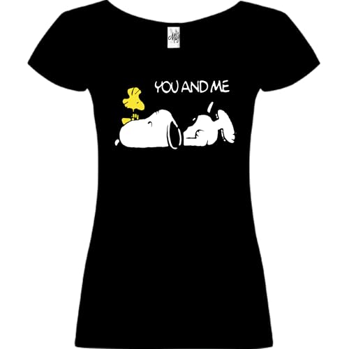 DrMugcollection Camiseta You and Me Black (FR/ES, Letras, S, Regular, Regular, Negro)