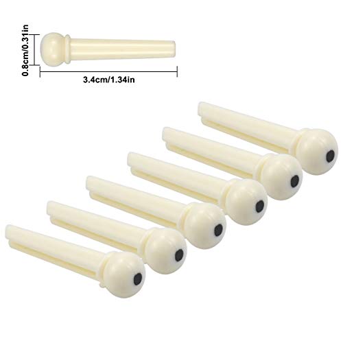 NATUCE Gitaar Brug Pins Pegs, Plastic Gitaar String Pins, Bone Akoestische Gitaar Zadel en Moer, Gitaar Accessoires voor… - Image 5