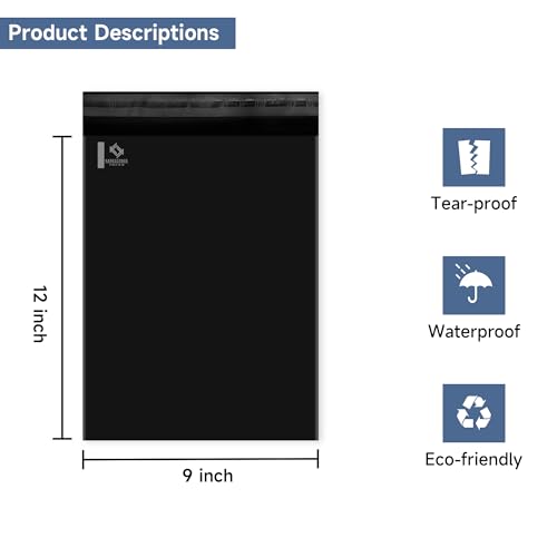 Image of KKBESTPACK 9X12 100 PCS Poly Mailers Shipping Bags for Small Business - Self Sealing Package Envelopes