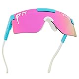 Pit Viper Sunglasses I The Original 2.0 I Regular Fit I HDPV Polarized Lens, Indestructible Frame I Turbo Adjustable for Perfect Fit I Micro Fiber Bag & Retainer Straps I Pink Lens, Light Blue Frame