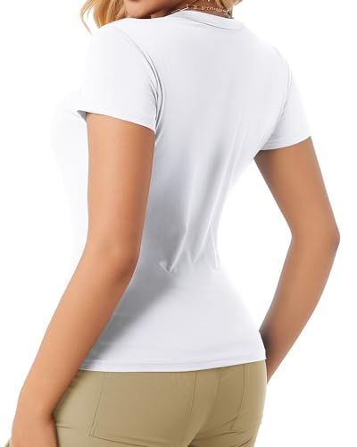 Women's T Shirt Basic Short Sleeve Summer Tops Slim Fit Y2k Tees Going Out Crop Top4